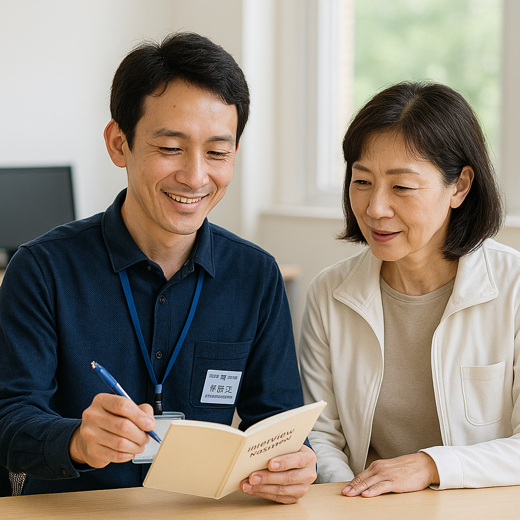 支援者と一緒に仕事に取り組むイメージ写真